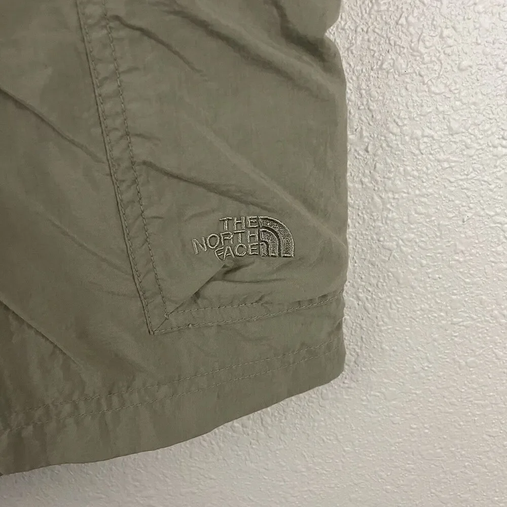 The North Face Mens L Tan Beige Khaki 100% Nylon Cargo Short Hiking Gorp